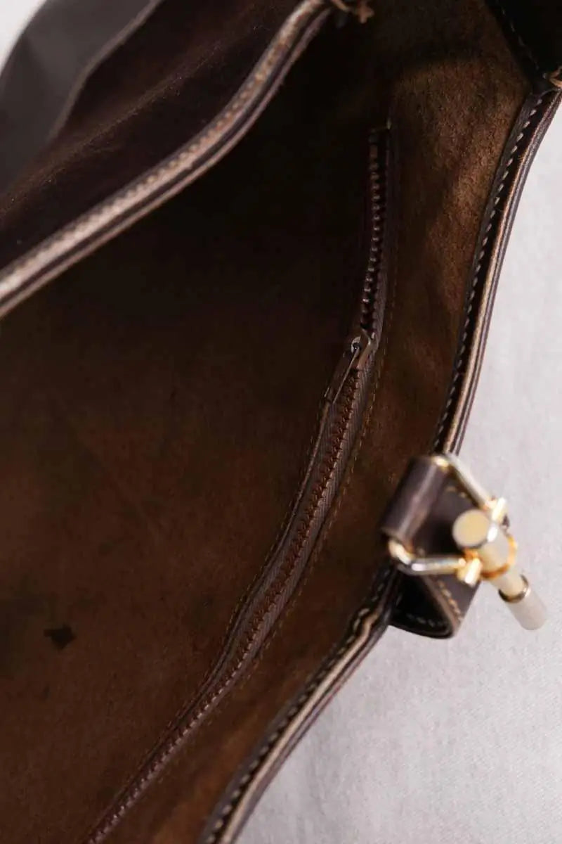 Sac porté épaule Gucci Jackie Marron en Daim