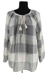 Blouse Antik Batik Blanc en Coton, taille L - Seconde Main