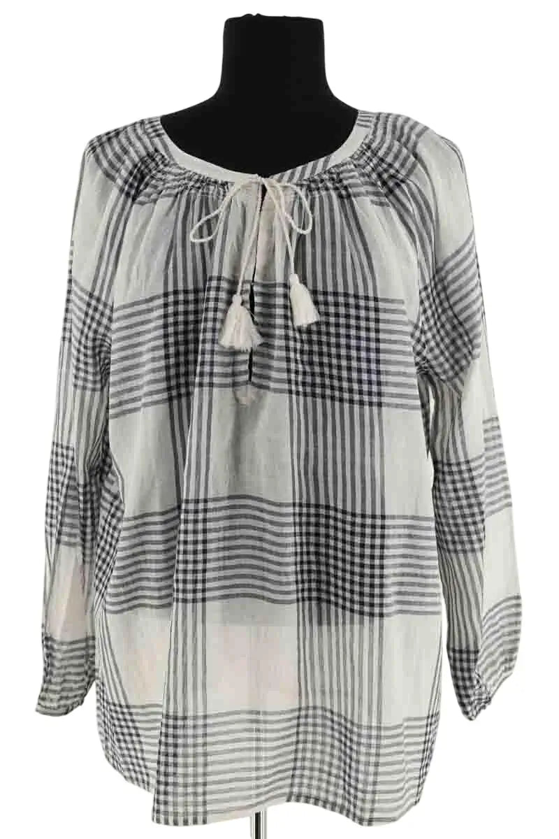 Blouse Antik Batik Blanc en Coton, taille L - Seconde Main