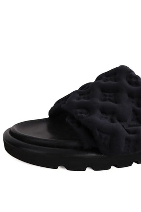 Mules Louis Vuitton Pool Pillow Noir en Tissu