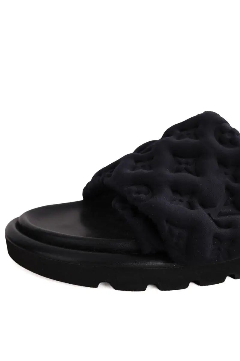Mules Louis Vuitton Pool Pillow Noir en Tissu