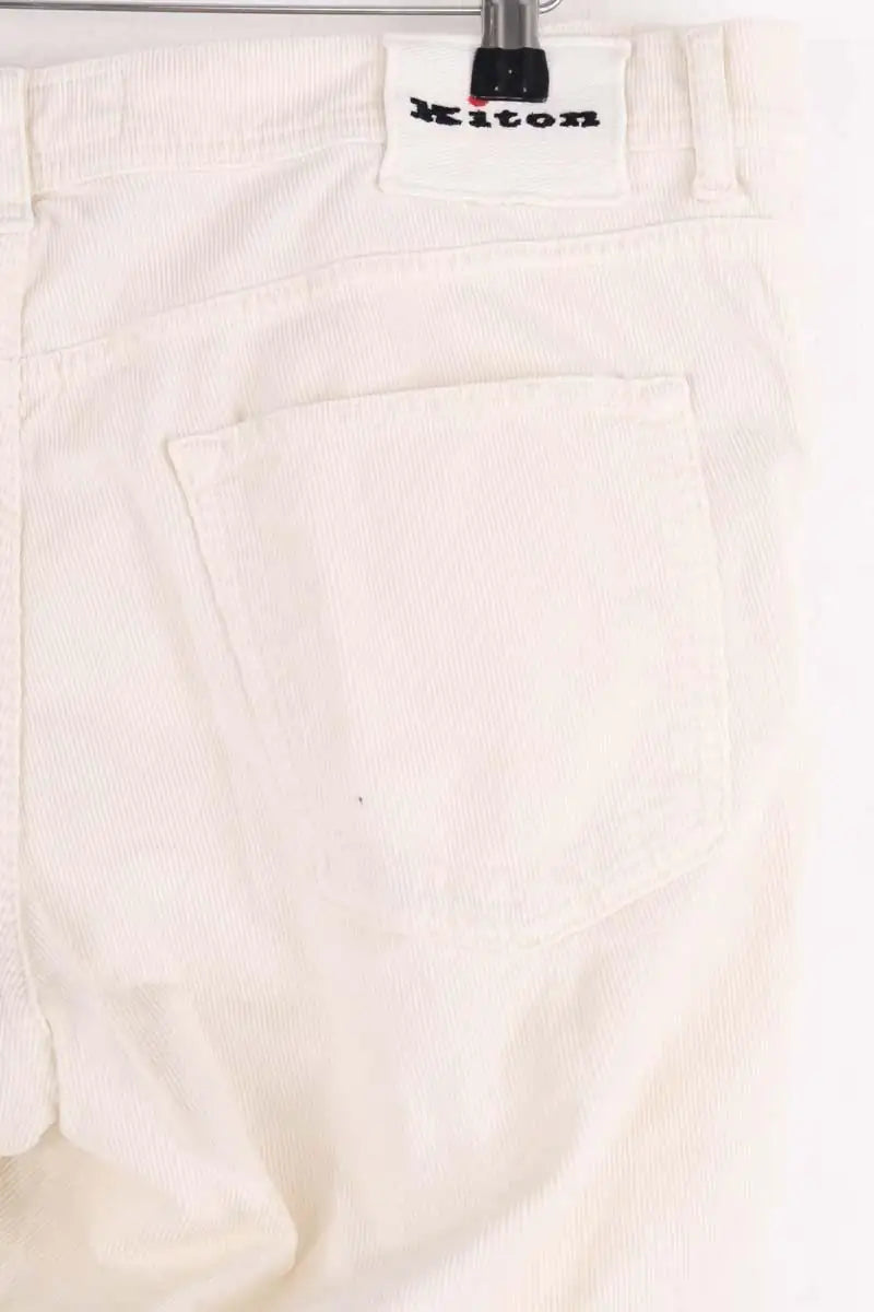Pantalon droit Kiton Blanc en Coton