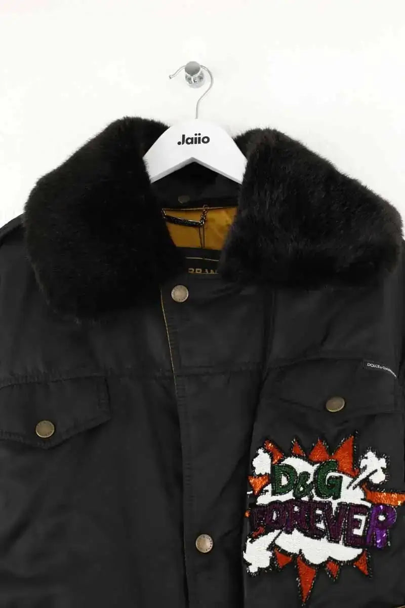 Blouson Dolce & Gabbana Je suis la reine de mon gilet de sauvetage Noir en Polyester