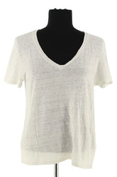 T-shirt Notshy Blanc en Lin, taille M - Seconde Main