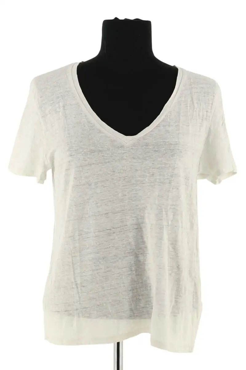 T-shirt Notshy Blanc en Lin, taille M - Seconde Main