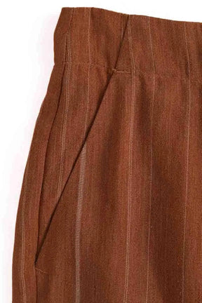 Pantalon large Momoni Marron en Lin