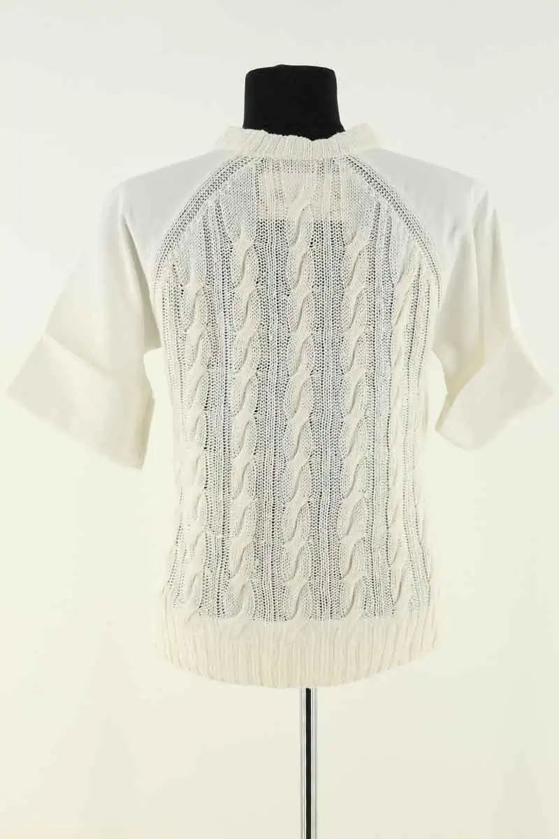 Pull Max Mara Blanc en Coton