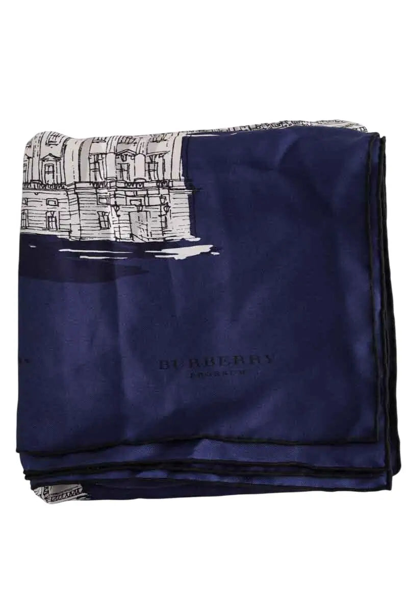 Carré Burberry Bleu en Soie - Seconde Main
