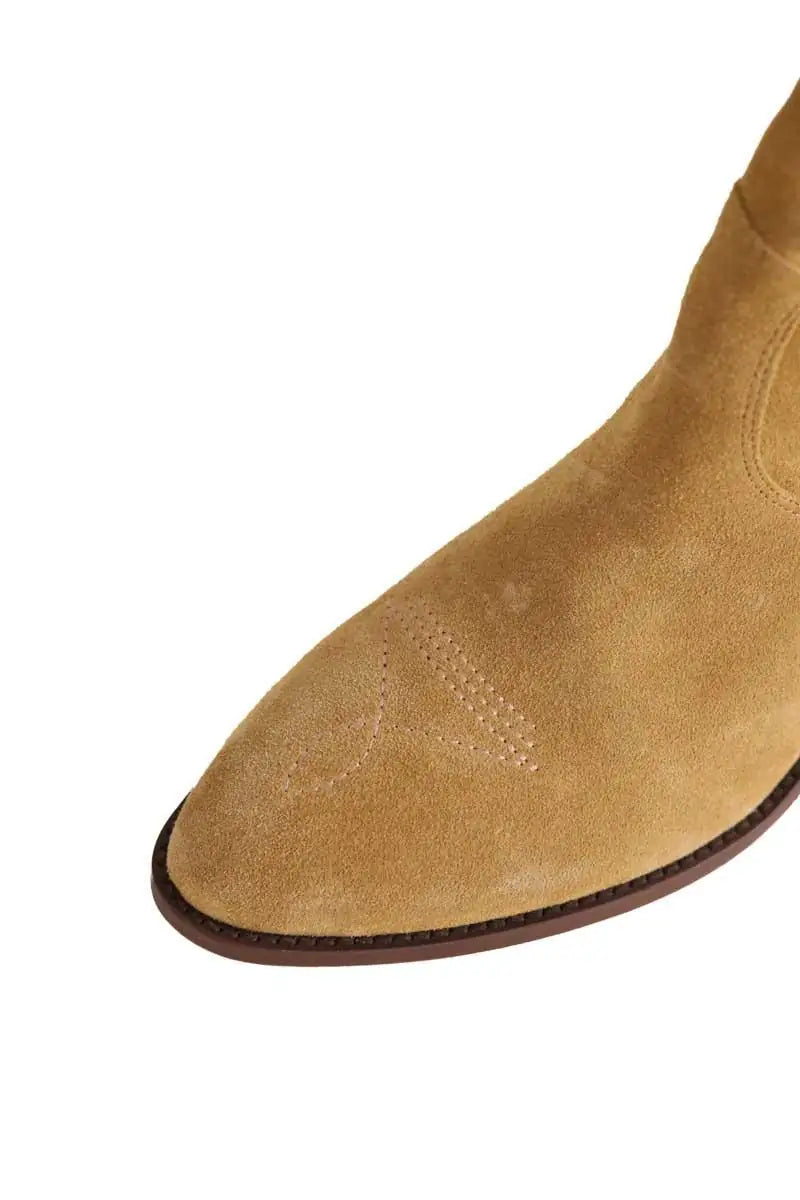 Boots western Sézane Camel en Daim