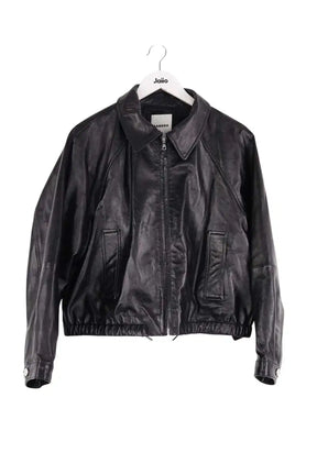Blouson Sandro Noir en Cuir, taille M - Seconde Main