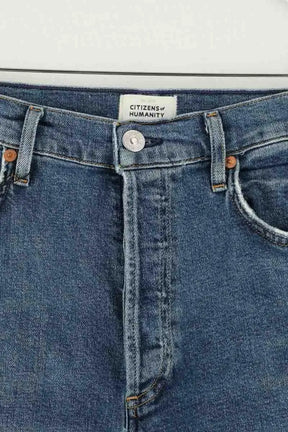 Jean droit Citizens of Humanity Bleu en Coton