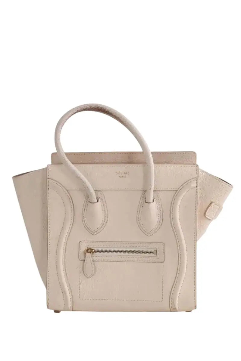 Sac à main Celine Cabas Luggage  Ecru en Cuir - Seconde Main