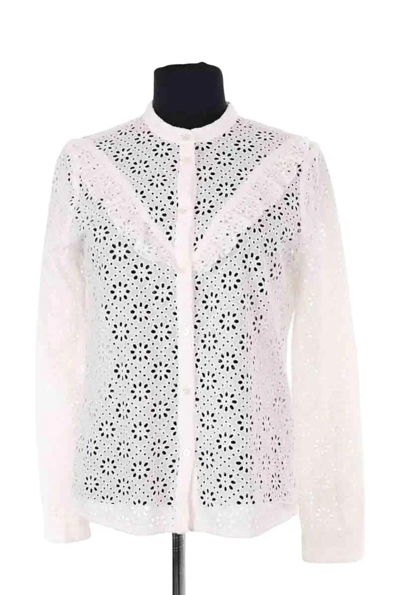Blouse Sézane Blanc en Coton, taille M - Seconde Main