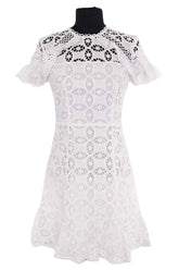 Robe Sandro Blanc en Coton, taille S - Seconde Main