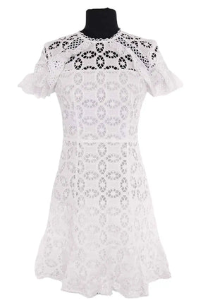 Robe Sandro Blanc en Coton, taille S - Seconde Main