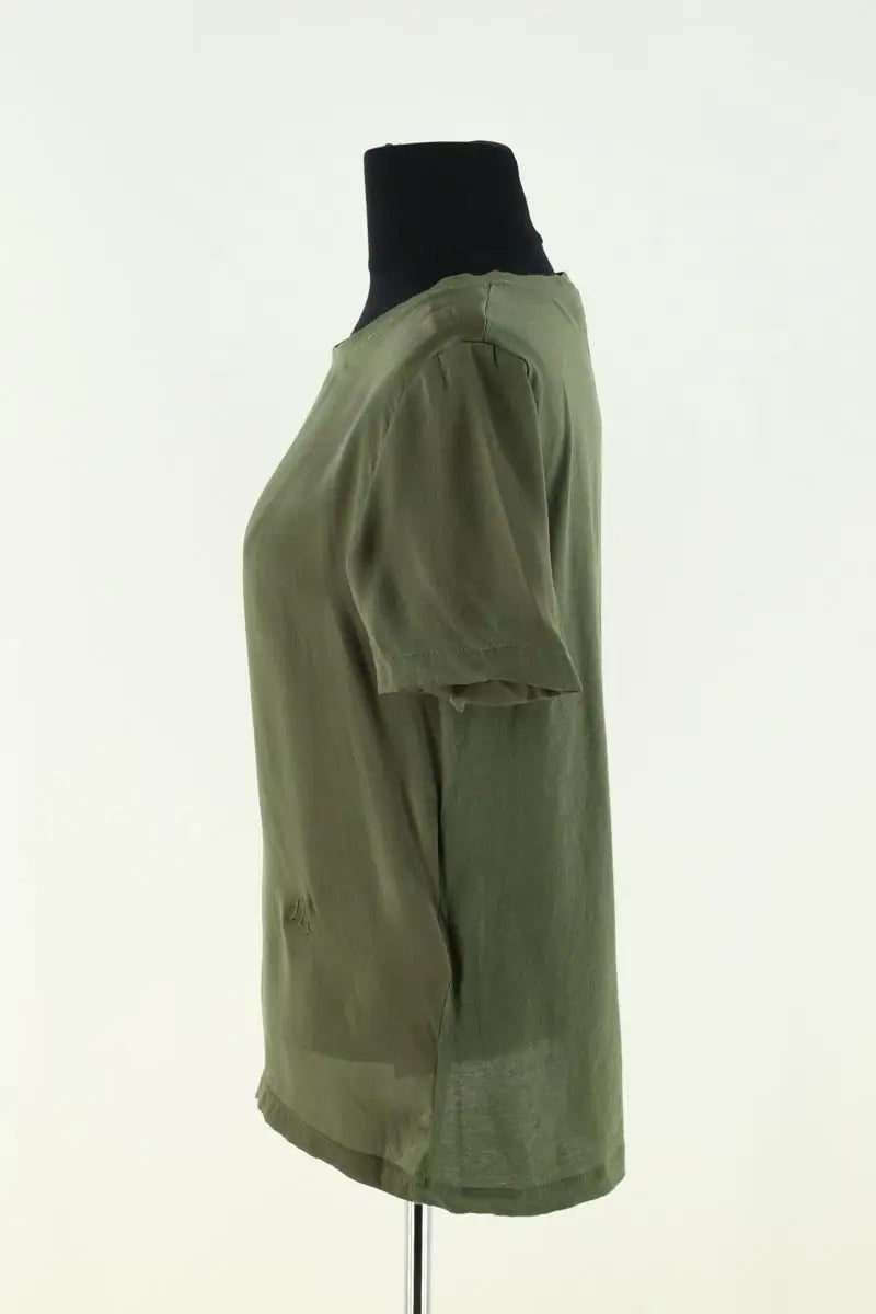 T-shirt Maje Kaki en Soie