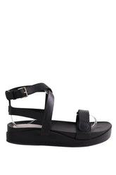 Sandales Ines de la Fressange Noir en Cuir, taille 41 - Seconde Main