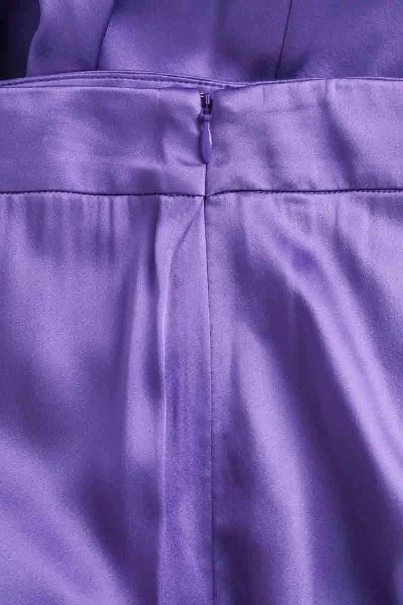 Pantalon droit DMN Violet en Soie