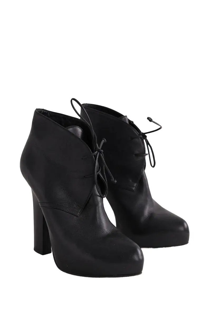Boots à lacets Bottega Veneta Noir en Cuir