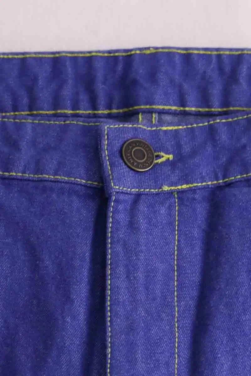 Pantalon droit American Vintage Bleu en Coton