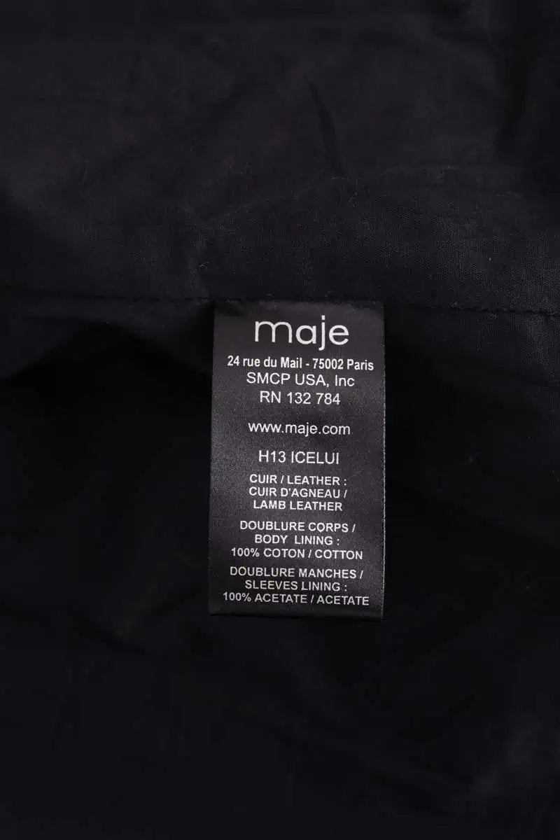 Veste Maje Noir en Cuir