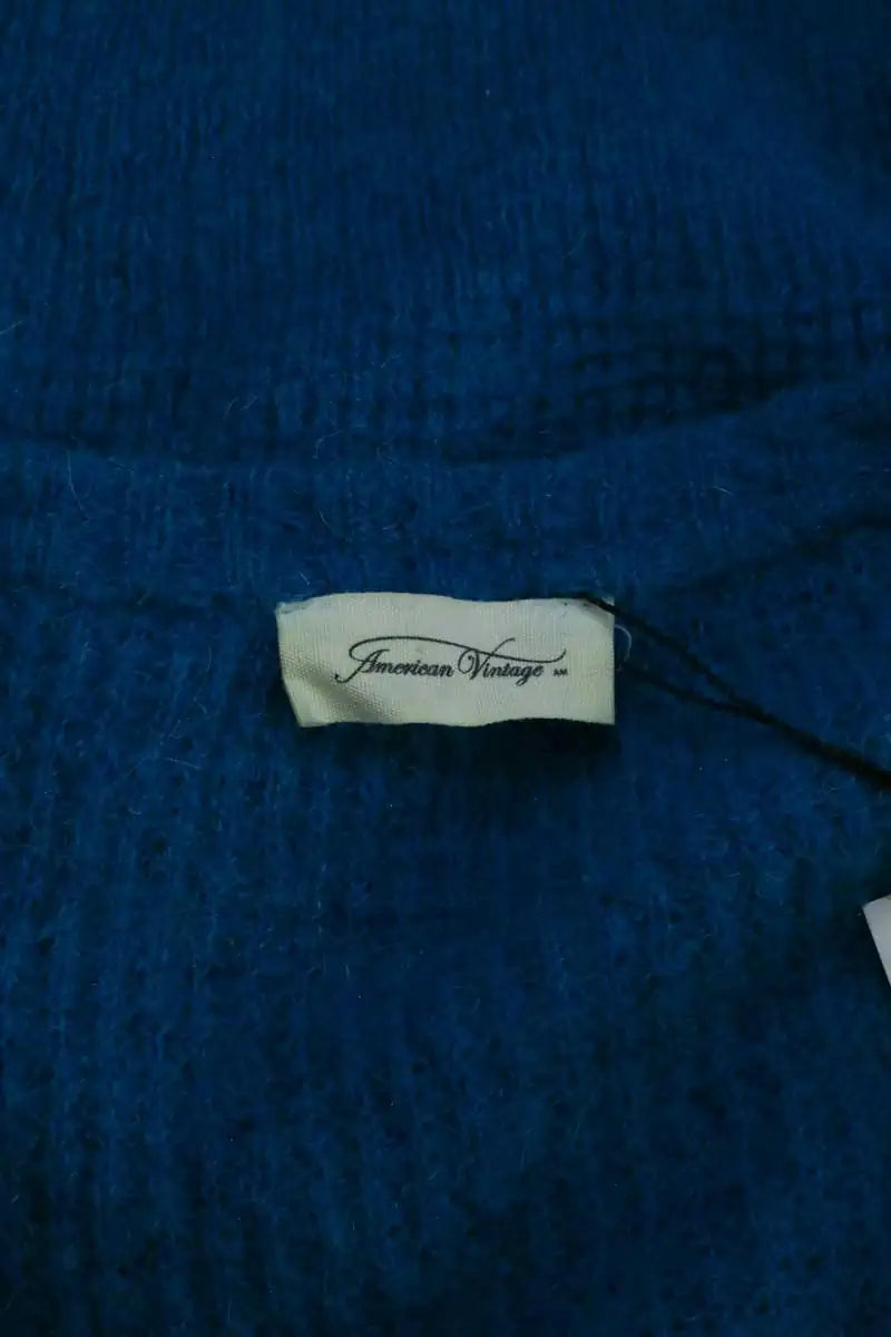 Cardigan American Vintage Bleu en Synthétique