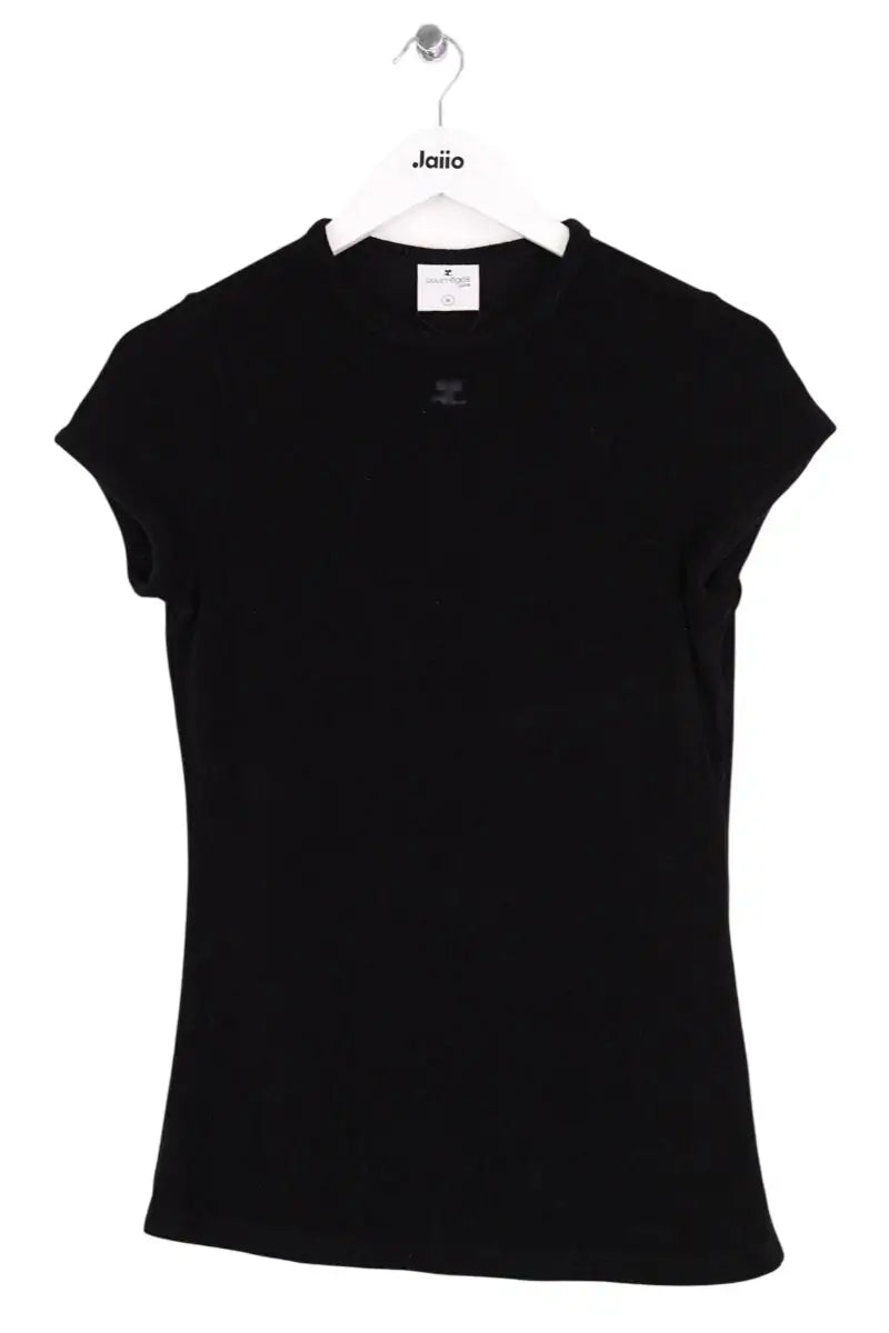 T-shirt Courrèges Noir en Viscose, taille M - Seconde Main