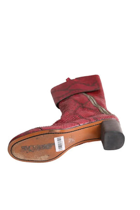 Boots Chloé Bordeaux en Cuirs exotiques