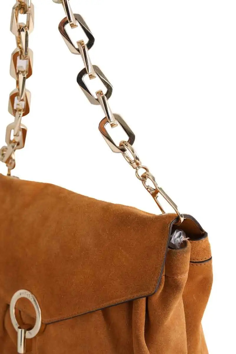 Sac porté épaule Sandro Camel en Cuir