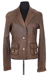 Veste Other Brand Marron en Cuir, taille M - Seconde Main