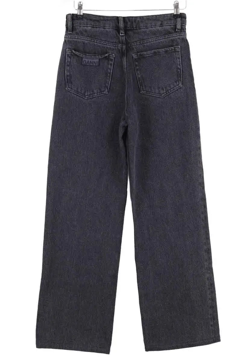 Jean large Ganni Anthracite en Coton