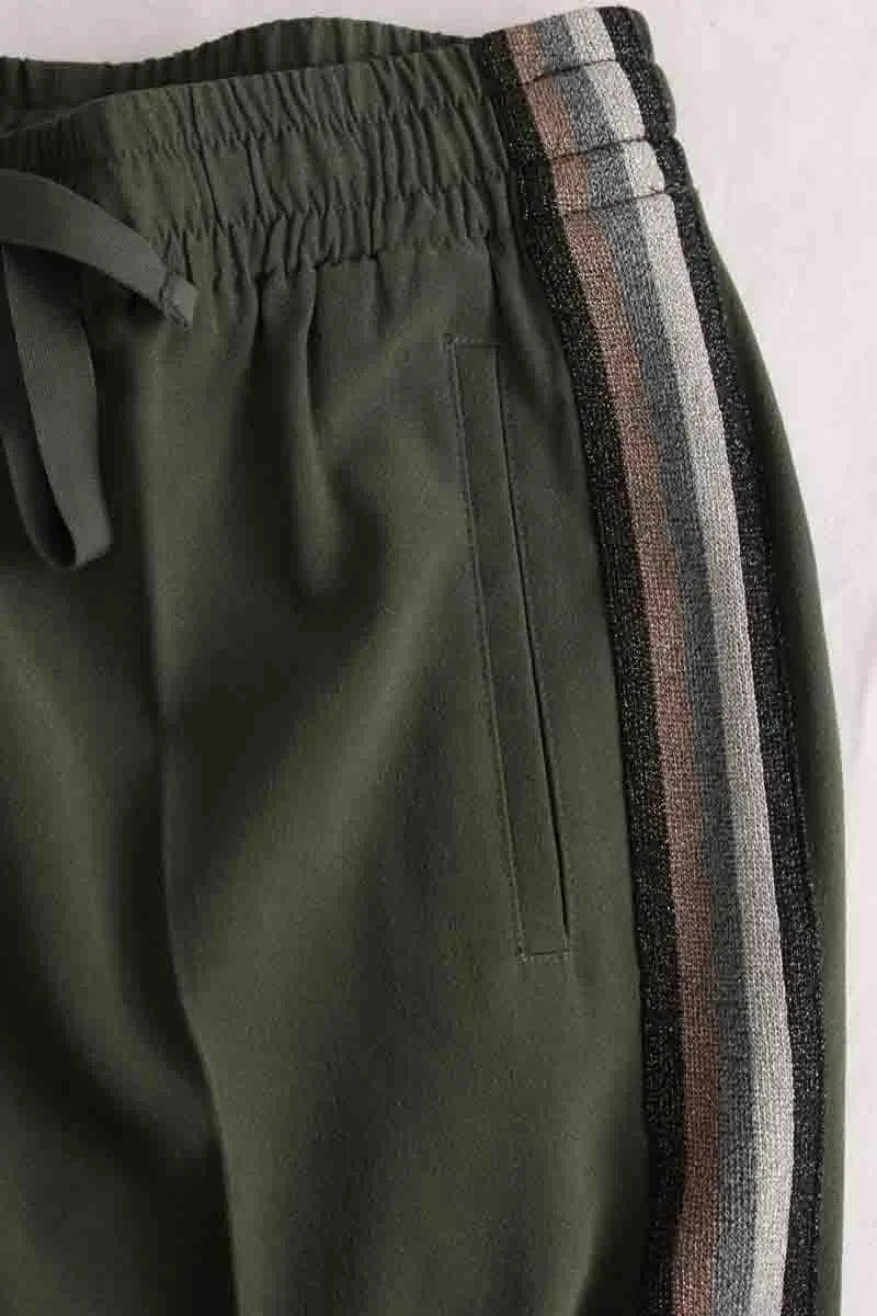 Pantalon droit Zadig & Voltaire Kaki en Synthétique