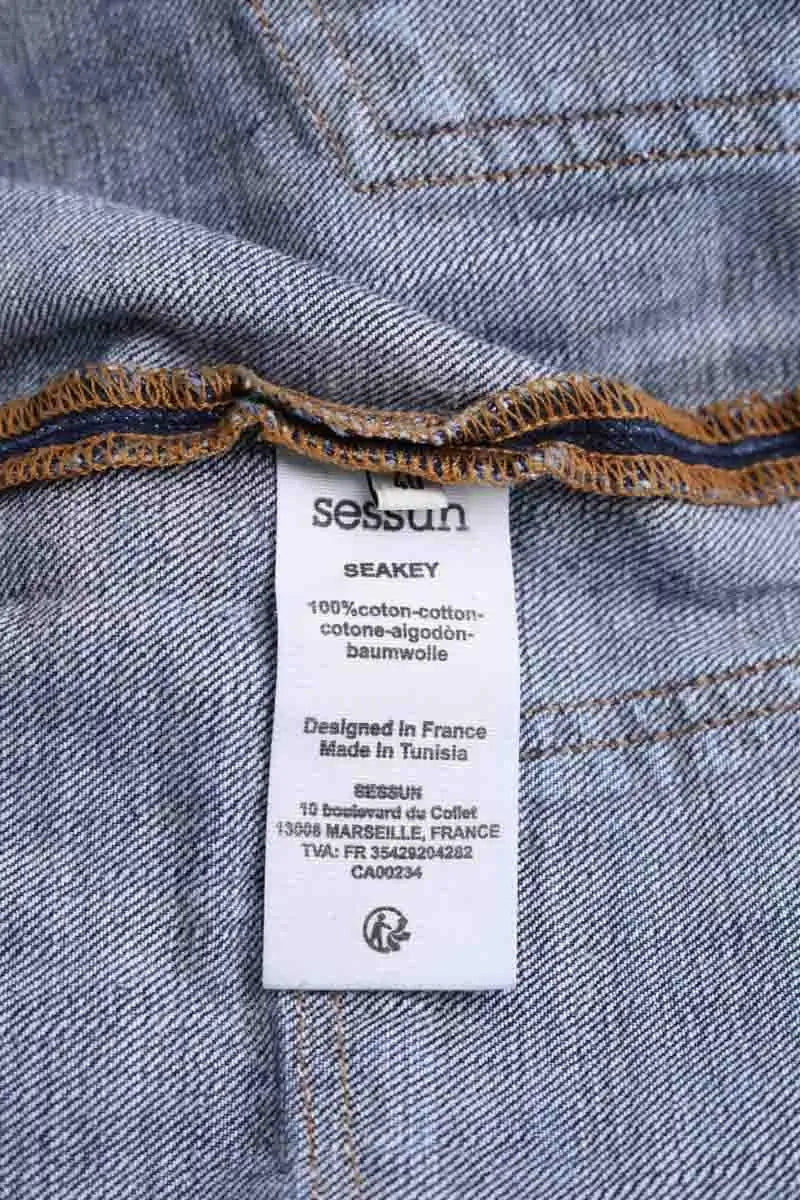 Jean large Sessun Bleu en Coton