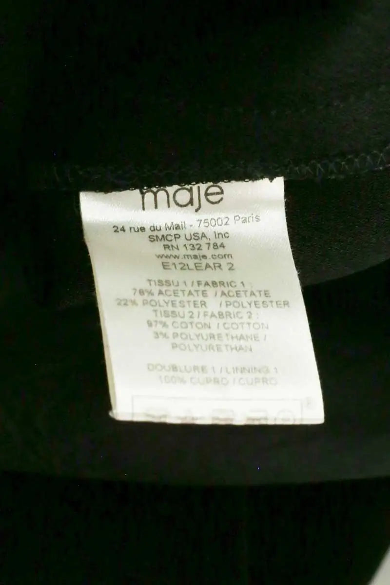 Robe Maje Noir en Synthétique
