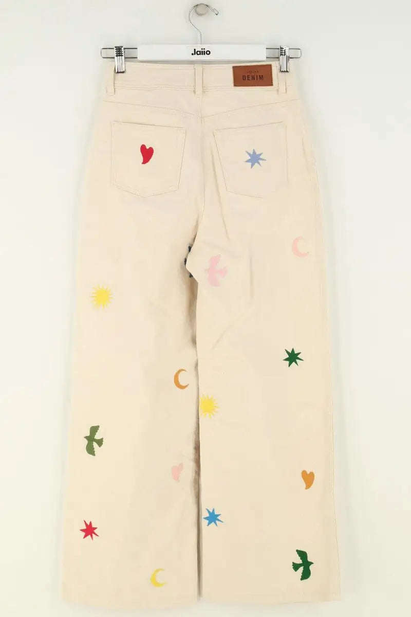 Jean large Sézane Beige en Coton