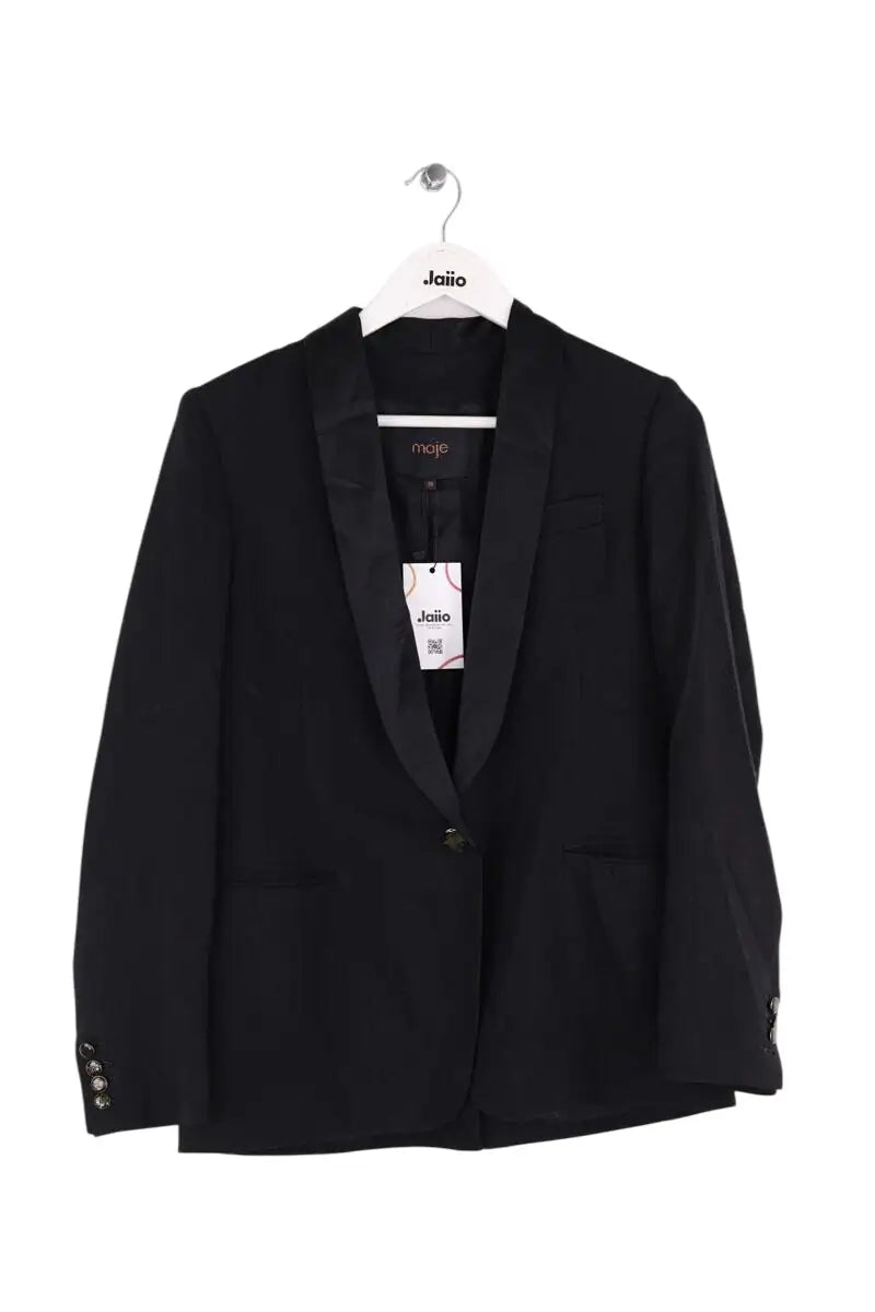 Blazer Maje Noir en Laine, taille S - Seconde Main