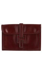 Pochette Hermès Jige Bordeaux en Cuir - Seconde Main