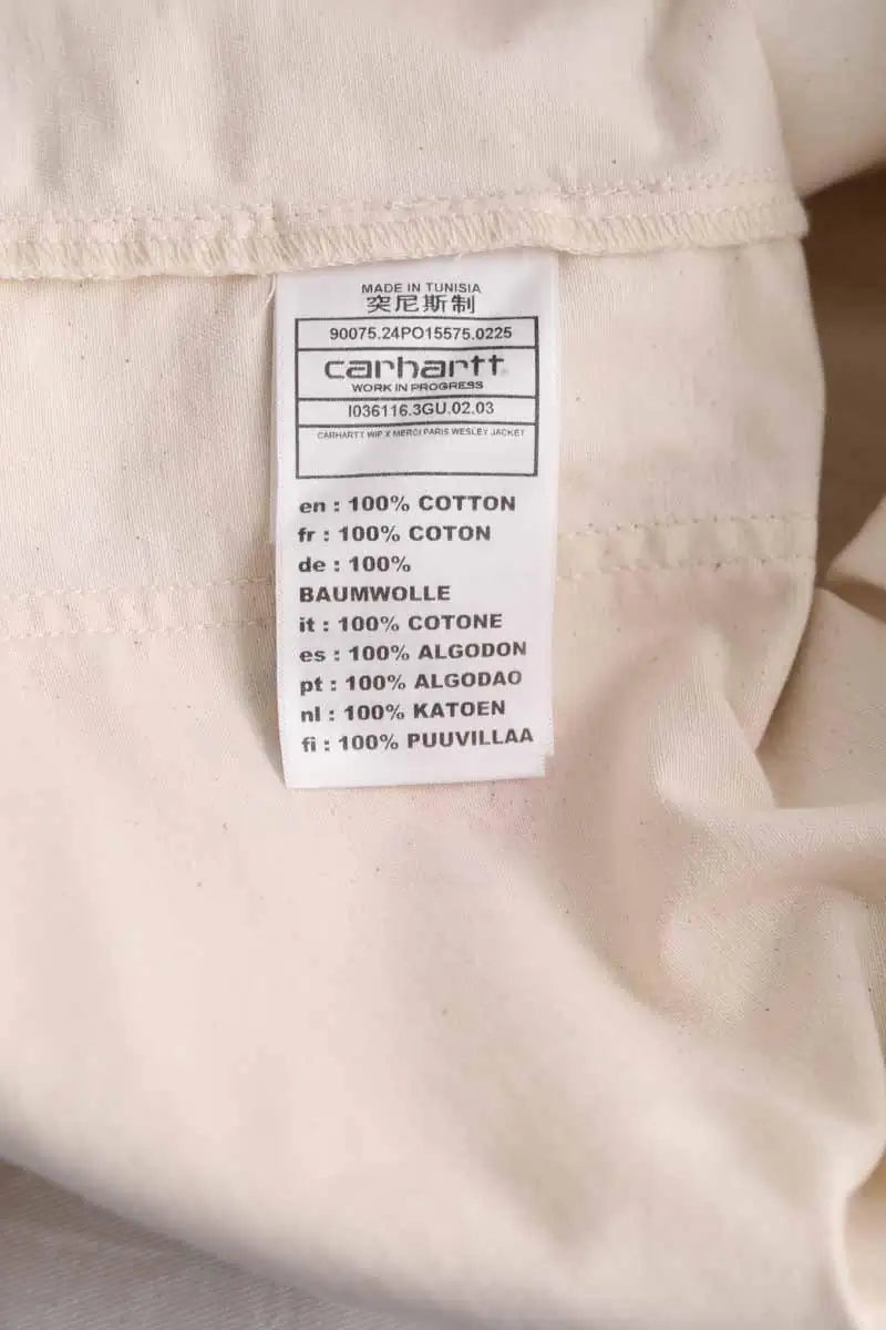Veste Carhartt Wesley jacket Ecru en Coton