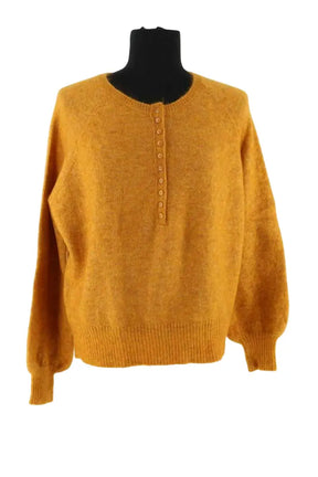 Pull Sézane Jaune en Synthétique, taille L - Seconde Main