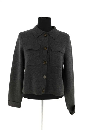Cardigan Sézane Anthracite en Laine, taille S - Seconde Main