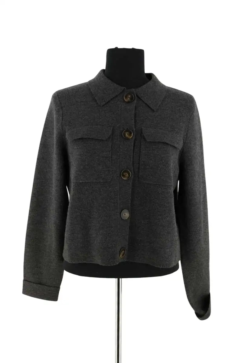 Cardigan Sézane Anthracite en Laine, taille S - Seconde Main