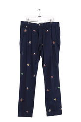 Pantalon droit Ralph Lauren Bleu en Coton, taille XL - Seconde Main