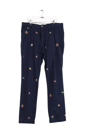 Pantalon droit Ralph Lauren Bleu en Coton, taille XL - Seconde Main