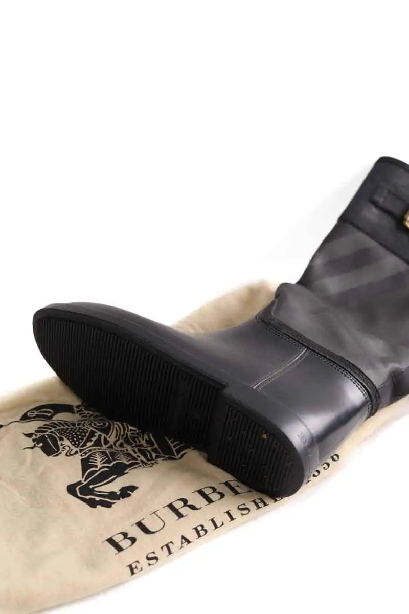 Bottes de pluie Burberry Noir en Tissu