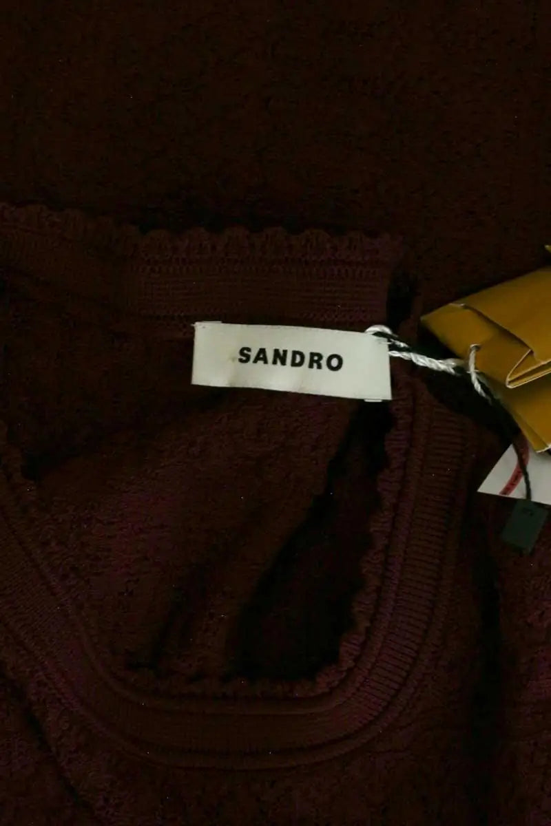 Robe sans manches Sandro Bordeaux en Viscose