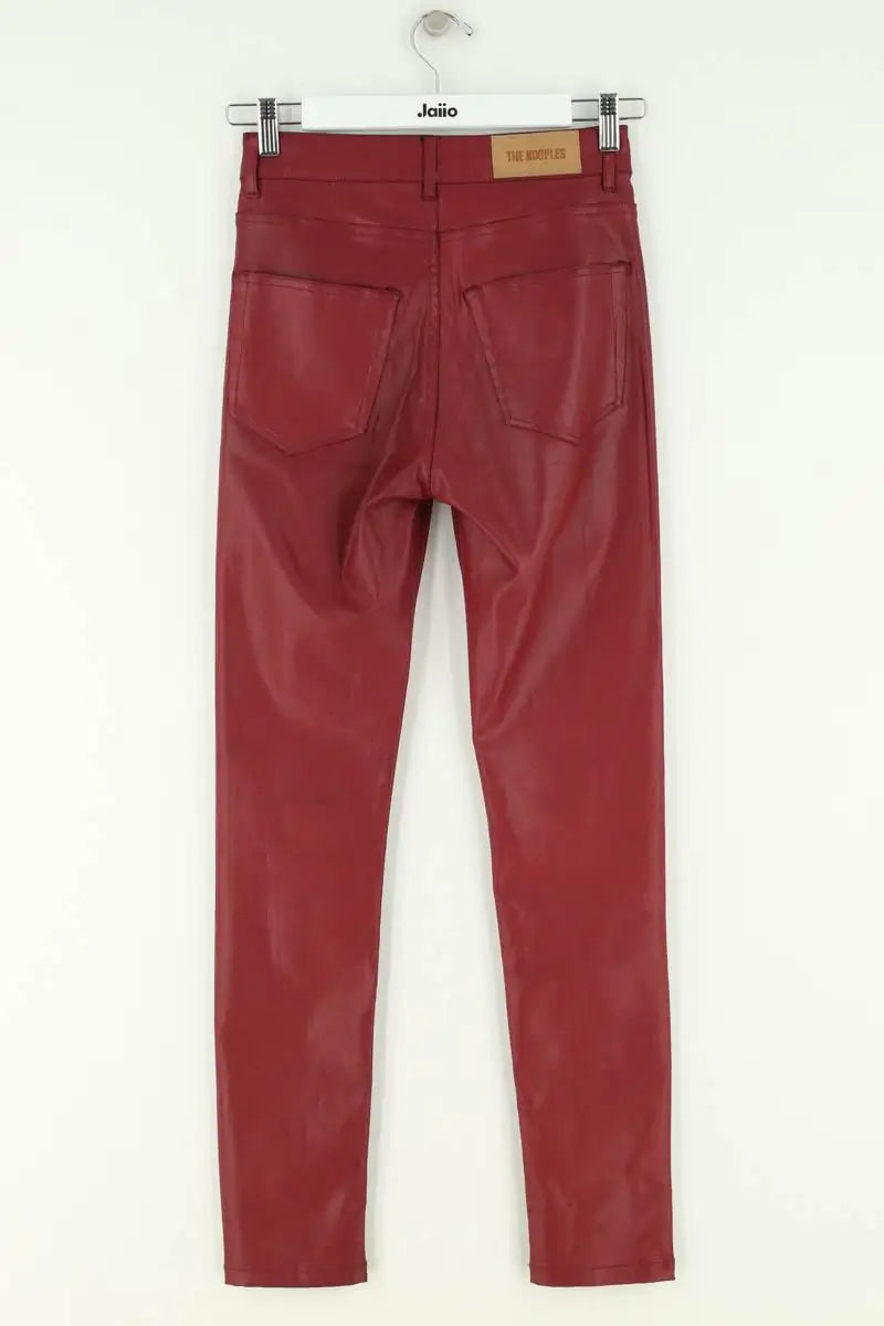 Pantalon The Kooples Bordeaux en Cuir