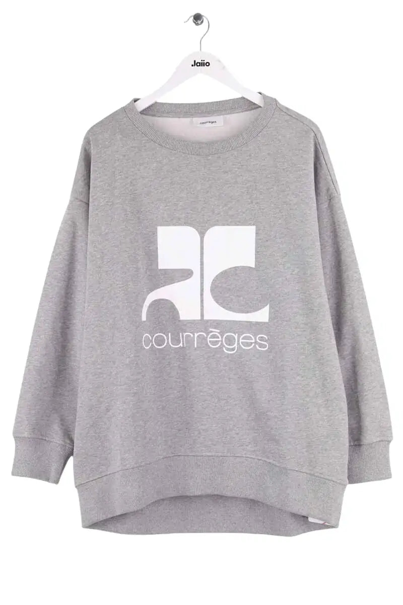 Sweatshirt Courrèges Gris en Coton, taille L - Seconde Main