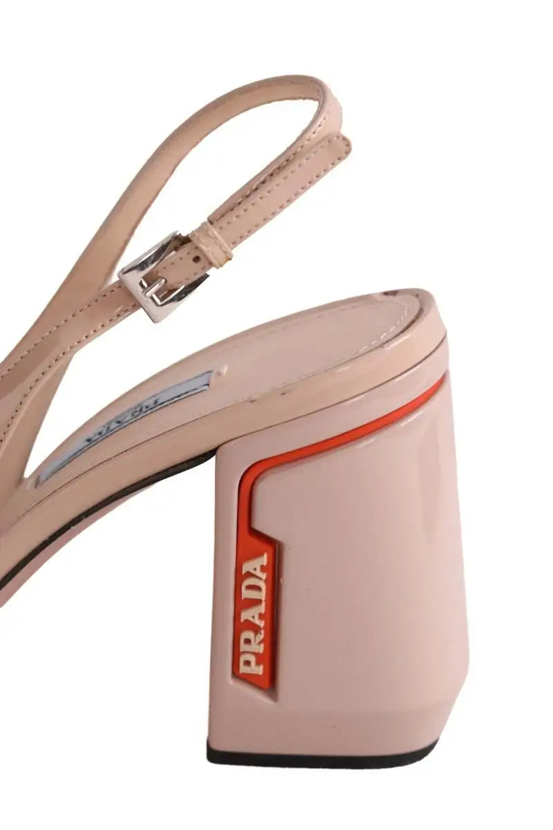 Talons Prada Beige en Cuir verni