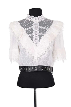 Blouse The Kooples Blanc en Coton, taille M - Seconde Main