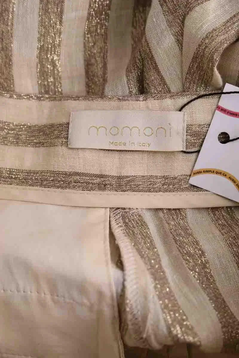 Pantalon large Momoni Doré en Lin